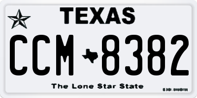 TX license plate CCM8382