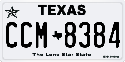 TX license plate CCM8384