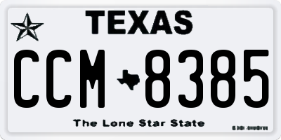TX license plate CCM8385