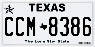 TX license plate CCM8386