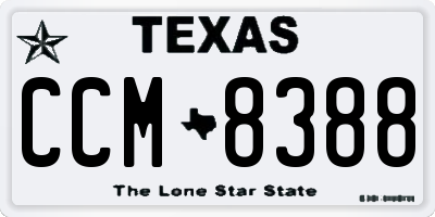 TX license plate CCM8388