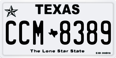 TX license plate CCM8389