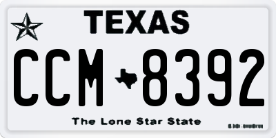 TX license plate CCM8392