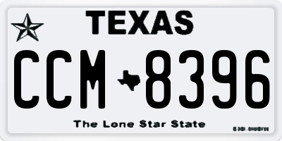 TX license plate CCM8396