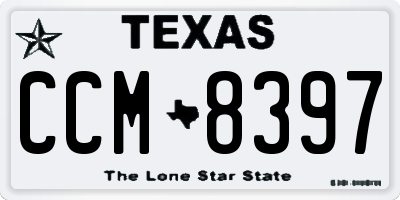 TX license plate CCM8397