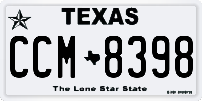 TX license plate CCM8398