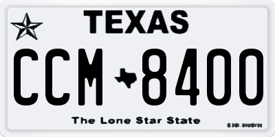 TX license plate CCM8400