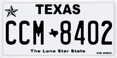 TX license plate CCM8402