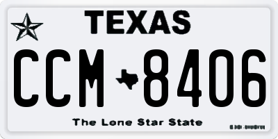 TX license plate CCM8406