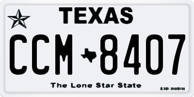TX license plate CCM8407
