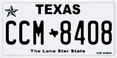 TX license plate CCM8408