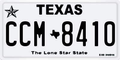 TX license plate CCM8410
