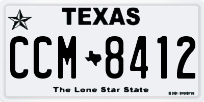 TX license plate CCM8412