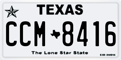 TX license plate CCM8416