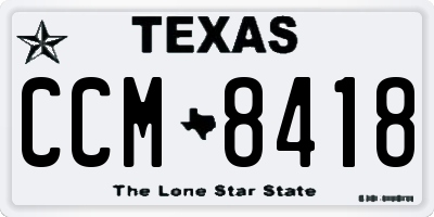 TX license plate CCM8418