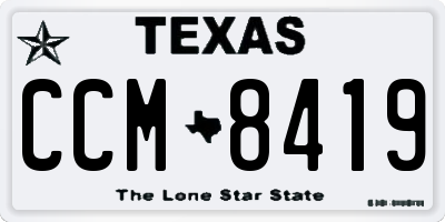 TX license plate CCM8419