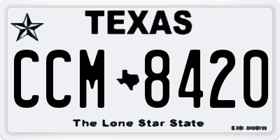 TX license plate CCM8420
