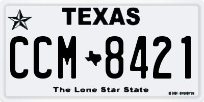 TX license plate CCM8421