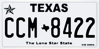 TX license plate CCM8422