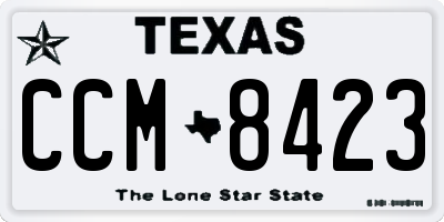 TX license plate CCM8423