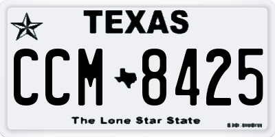TX license plate CCM8425