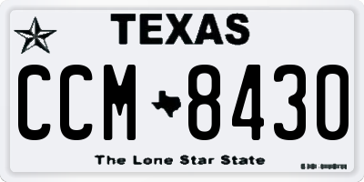 TX license plate CCM8430