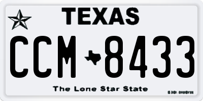 TX license plate CCM8433
