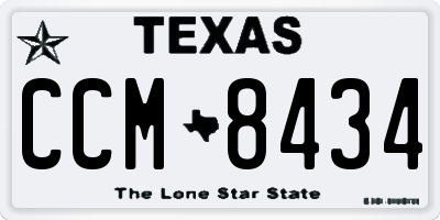 TX license plate CCM8434