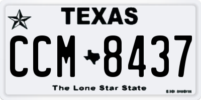 TX license plate CCM8437