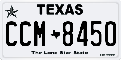 TX license plate CCM8450