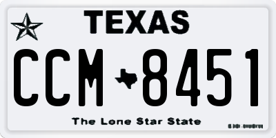 TX license plate CCM8451
