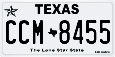 TX license plate CCM8455