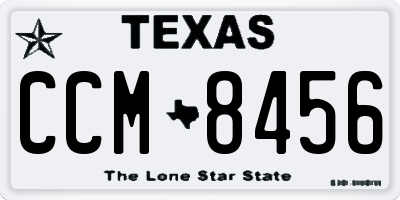 TX license plate CCM8456