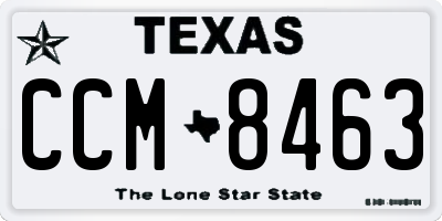 TX license plate CCM8463