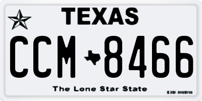 TX license plate CCM8466