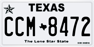 TX license plate CCM8472