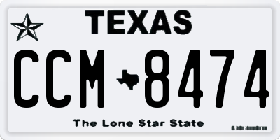 TX license plate CCM8474