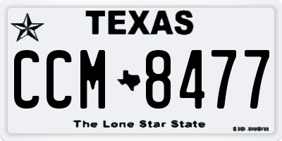 TX license plate CCM8477