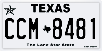 TX license plate CCM8481
