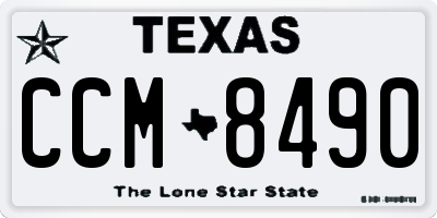 TX license plate CCM8490