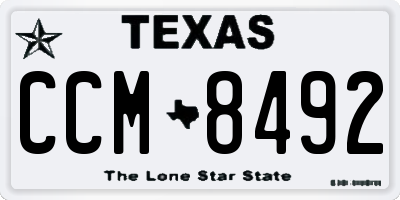 TX license plate CCM8492