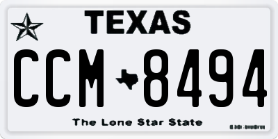 TX license plate CCM8494