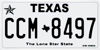 TX license plate CCM8497