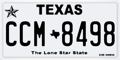 TX license plate CCM8498
