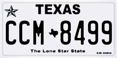 TX license plate CCM8499