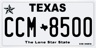 TX license plate CCM8500