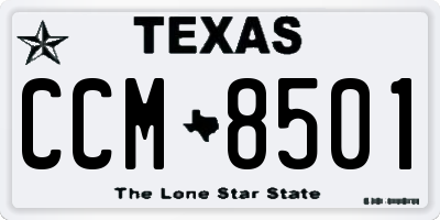 TX license plate CCM8501