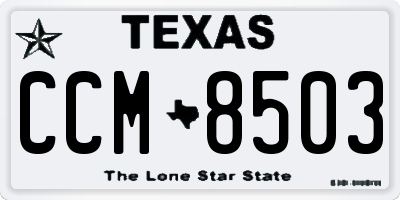 TX license plate CCM8503