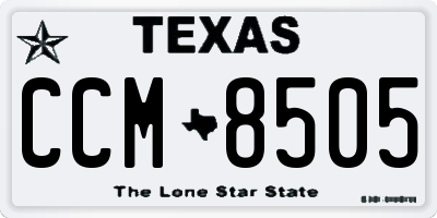 TX license plate CCM8505
