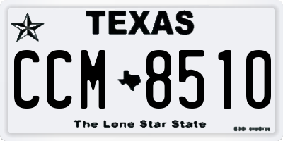 TX license plate CCM8510